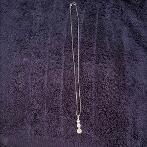 Dazzling Sterling Silver Triple Pendant Necklace